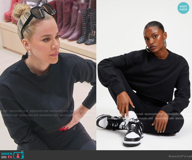 Good American Cropped and Cool Sweatshirt worn by Khloe Kardashian (Khloe Kardashian) on The Kardashians