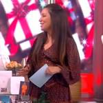 Gretta Monahan’s brown printed mini dress on The View