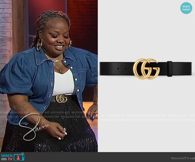 Gucci GG Marmont wide belt worn by Jackie Fabulous on Sherri