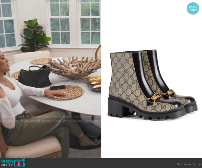 Gucci Horesbit Interlocking G ankle boots worn by Ashley Darby on The Real Housewives of Potomac