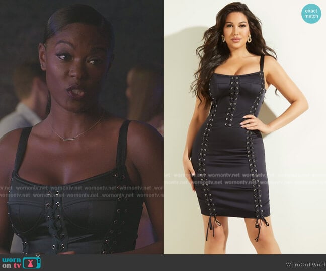 Guess Renaissance Lace-Up Dress worn by (Ciarra Carter) on All American Homecoming