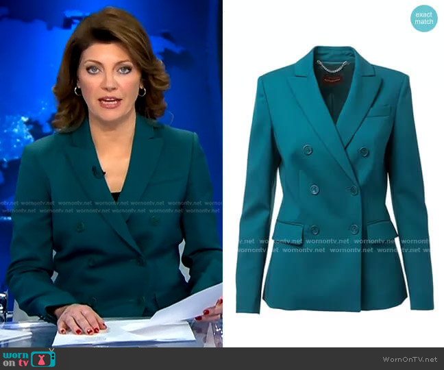 Altuzarra Indiana Jacket worn by Norah O'Donnell on CBS Evening News
