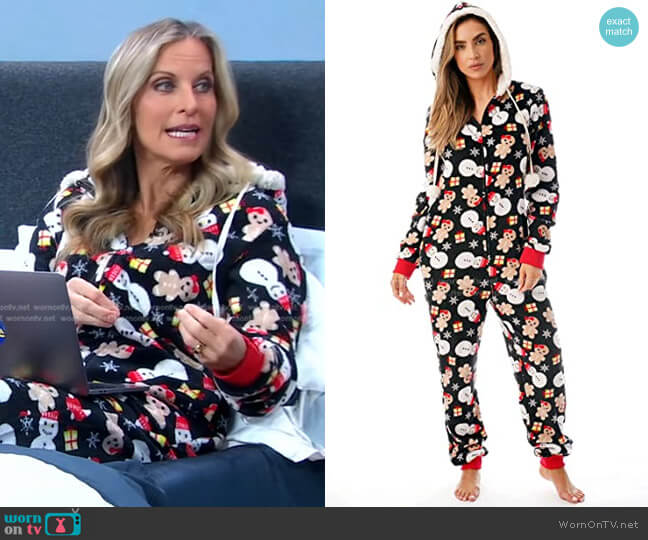 Just Love Ugly Christmas Onesie Pajamas worn by Becky Worle on Good Morning America
