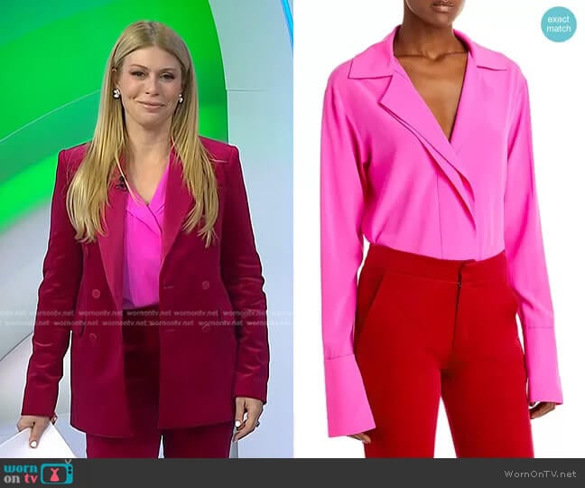 A.L.C. Kinsley Stretch Silk Blouse worn by Jill Martin on Today