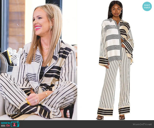 L'Academie The Katy Blouse worn by Angie Harrington on The Real Housewives of Salt Lake City