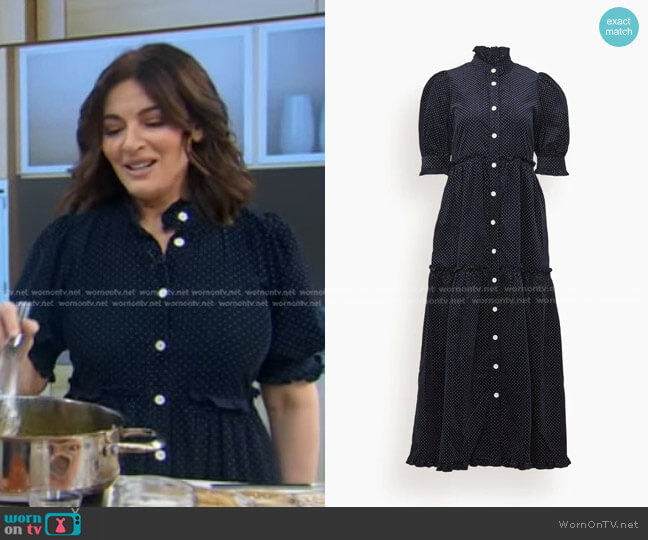Lee Mathews Lily Dress in Navy worn by Nigella Lawson on Good Morning America