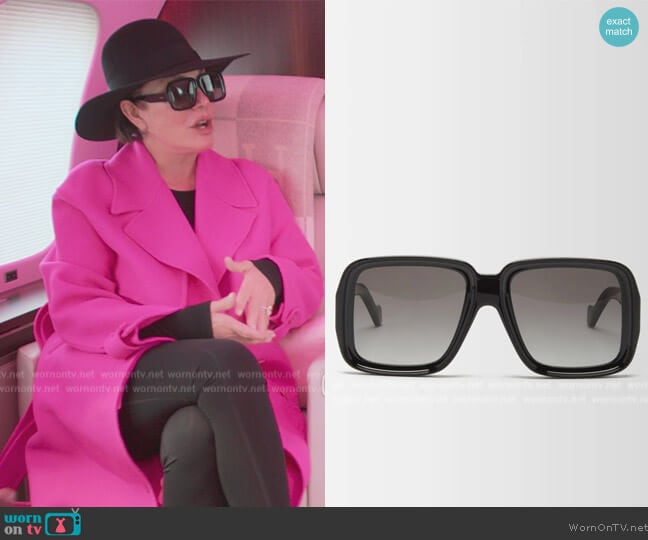 Loewe Oversized square acetate sunglasses worn by Kris Jenner (Kris Jenner) on The Kardashians