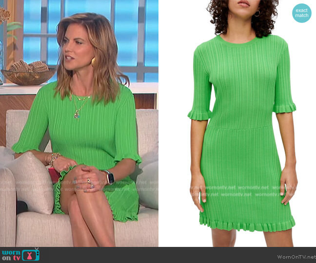 Maje Rochasse Rib-Knit Minidress worn by Natalie Morales on The Talk