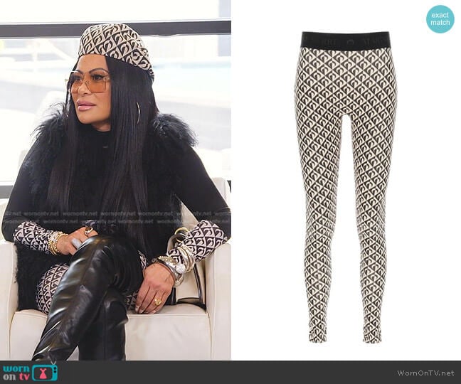 Marine Serre Moon Lozenge Leggings worn by Jen Shah on The Real Housewives of Salt Lake City