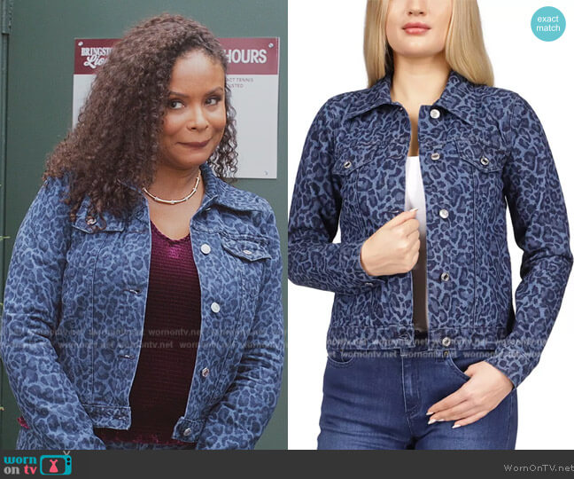 Michael Michael Kors Leopard-Print Jean Jacket worn by (Joyful Drake) on All American Homecoming