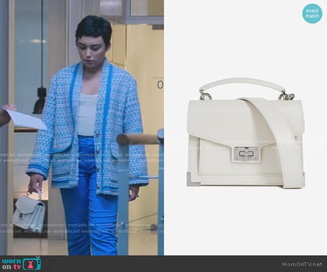 The Kooples Mini Emily Bag in Ecru worn by Ari Blanco (Carla Diaz) on Elite