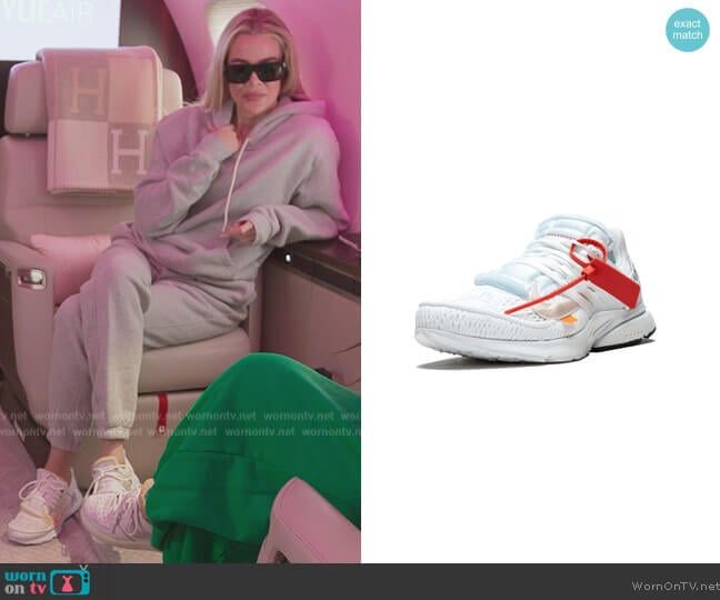 Nike x Off White The 10 Air Presto sneakers worn by Khloe Kardashian (Khloe Kardashian) on The Kardashians