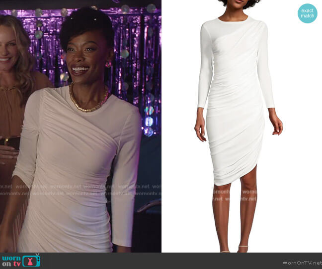 Norma Kamali Diana Asymmetric Long-Sleeve Mini Dress worn by Grace James (Karimah Westbrook) on All American