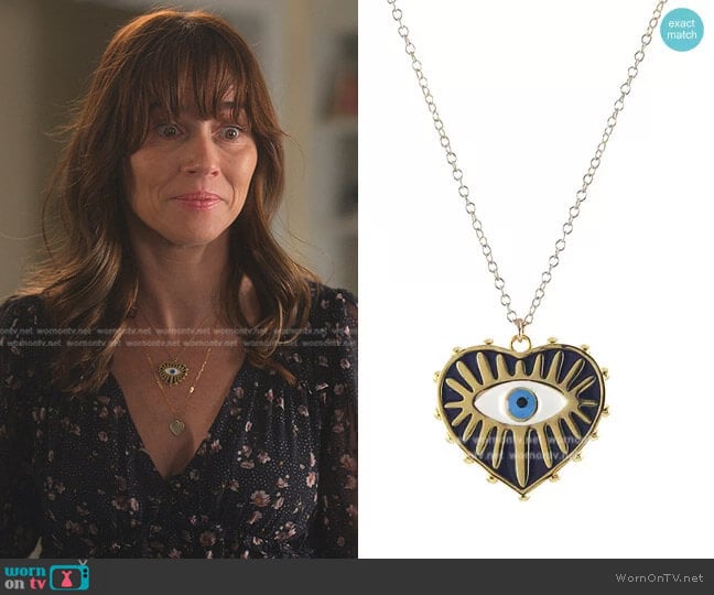 Peggy Li Bold Eye Necklace worn by Judy Hale (Linda Cardellini) on Dead to Me