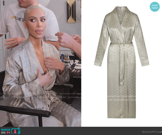 Skims Satin Robe worn by Kim Kardashian (Kim Kardashian) on The Kardashians