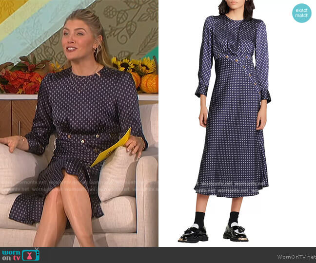 Sandro Ricci Polka Dot Midi Dress worn by Amanda Kloots on The Talk
