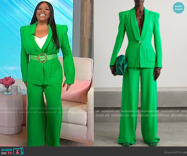 Sergio Hudson Stretch-wool crepe blazer worn by Sherri Shepherd on Sherri