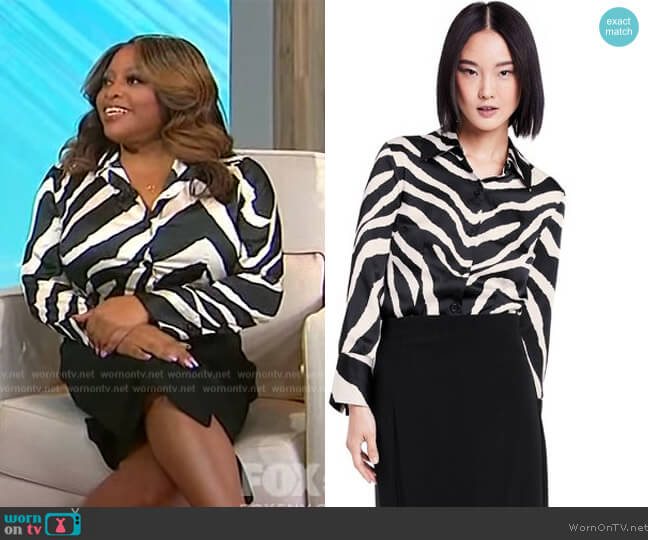Sergio Hudson x Target Zebra Print Blouse worn by Sherri Shepherd on Sherri