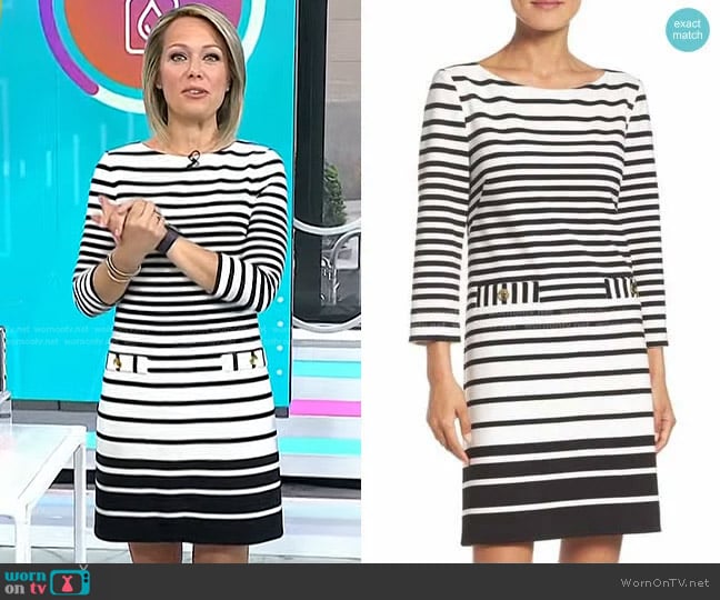Eliza J Stripe Shift Dress worn by Dylan Dreyer on Today