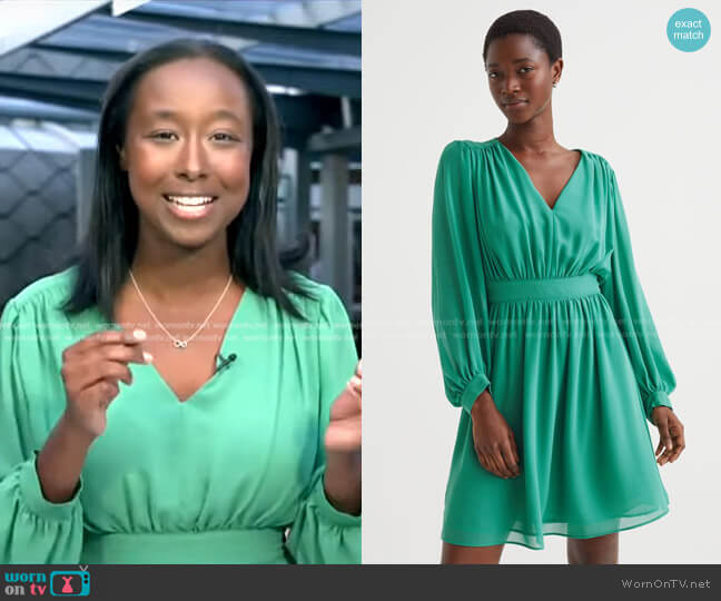 H&M V-Neck Dress worn by Lalee Ibssa on Good Morning America