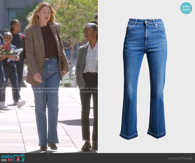 Valentino Straight-Leg Released-Hem Jeans worn by Meredith Grey (Ellen Pompeo) on Greys Anatomy