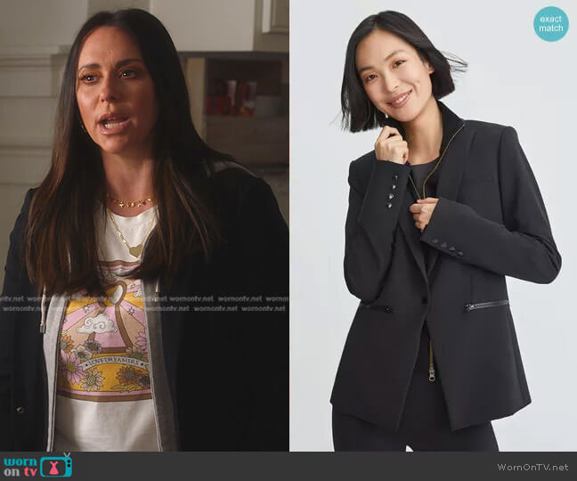 Veronica Beard Core Scuba Jacket in Black worn by Maddie Kendall (Jennifer Love Hewitt) on 9-1-1