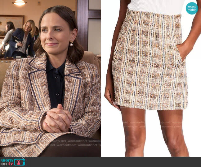 Veronica Beard Roman Skirt worn by Kimberly Finkle (Pauline Chalamet) on The Sex Lives of College Girls