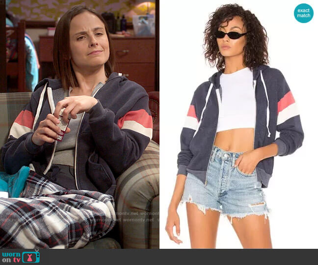 Wildfox Varsity Stripe Hoodie worn by Kimberly Finkle (Pauline Chalamet) on The Sex Lives of College Girls