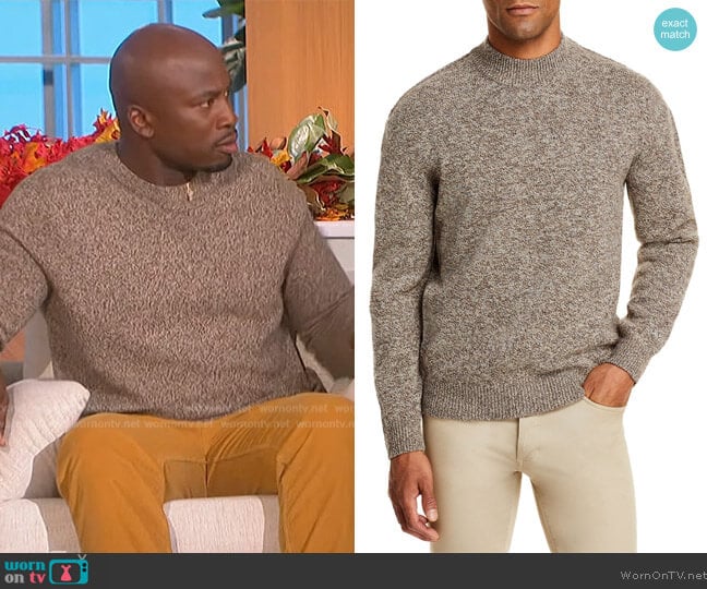 Z Zegna Textured Moulin High Neck Sweater worn by Akbar Gbajabiamila on The Talk