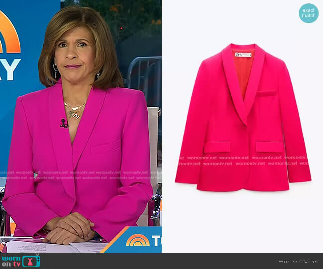 Zara Blazer with Tuxedo Collar worn by Hoda Kotb on Today