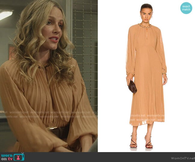 Zimmermann Sunray Pleat Dress worn by Laura Baker (Monet Mazur) on All American