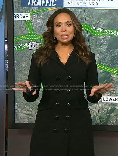 Adelle’s black double breasted blazer dress on Today