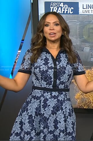 Adelle’s blue floral lace dress on Today