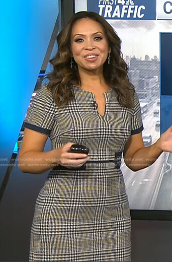 Adelle’s grey plaid dress on Today