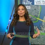 Adelle’s blue colorblock sheath dress on Today