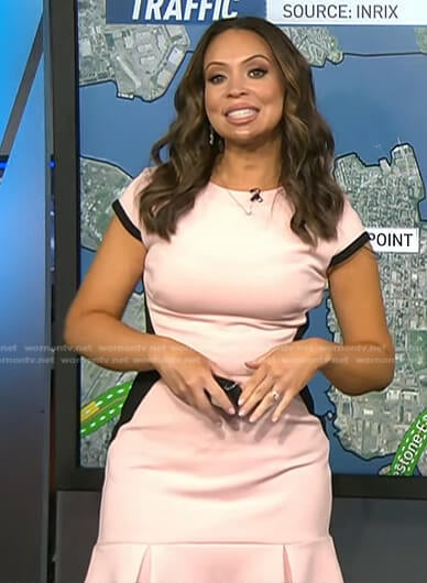 Adelle’s pink colorblock dress on Today