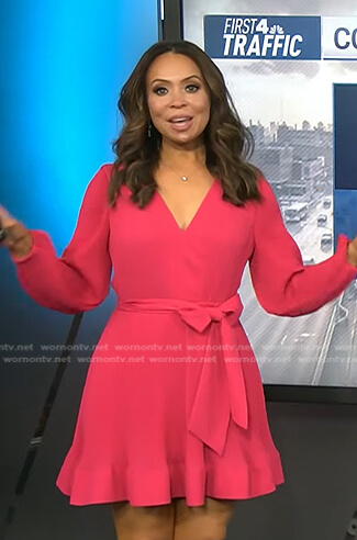 Adelle’s pink v-neck mini dress on Today