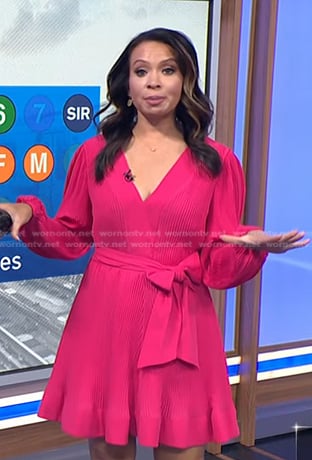 Adelle’s pink v-neck mini dress on Today
