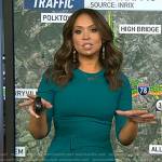 Adelle’s teal green belted dress on Today