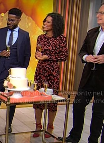 Adriana Diaz’s red leopard print dress on CBS Mornings
