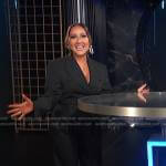 Adrienne Houghton’s black cropped blazer and pants on E! News