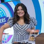 Adrianna’s plaid puff sleeve midi dress on Today