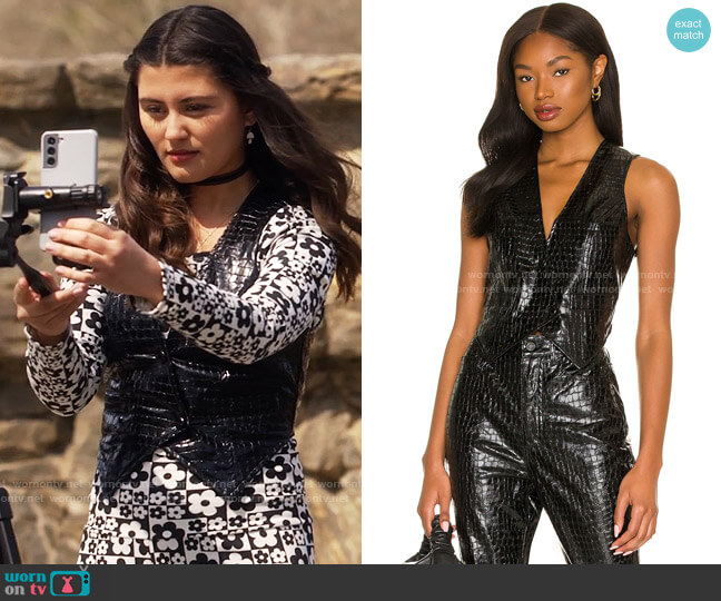 AFRM Lilet Vest worn by Ana Phoenix (Emma Milani) on Monarch