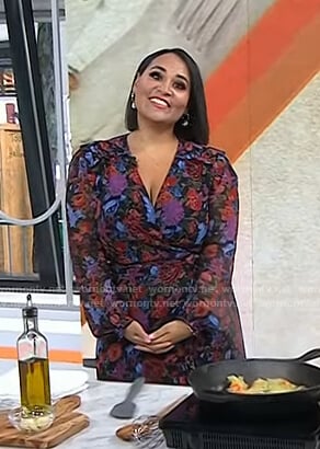 Alejandra’s floral print long sleeve dress on Today