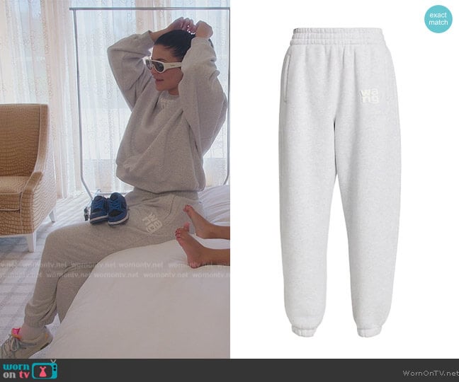 Alexander Wang Essential Terry Puff-logo Sweatpants worn by Kylie Jenner (Kylie Jenner) on The Kardashians