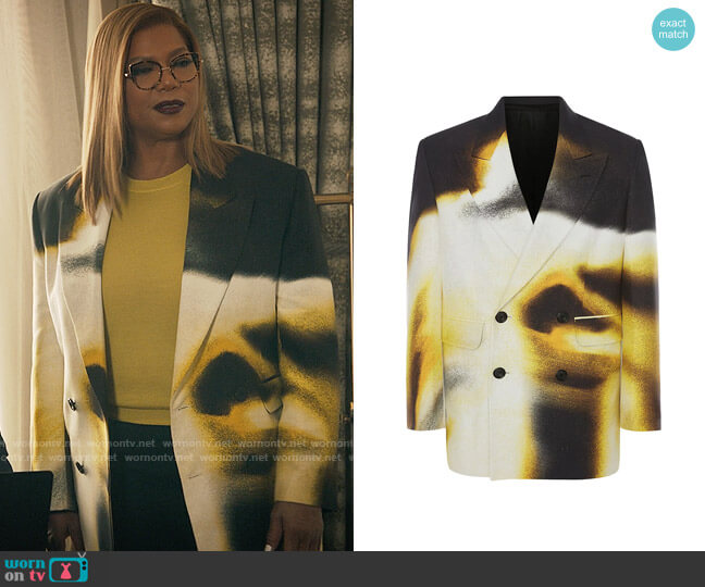 Alexander McQueen Archival-Print Classic-Fit Double-Breasted Blazer worn by Robyn McCall (Queen Latifah) on The Equalizer