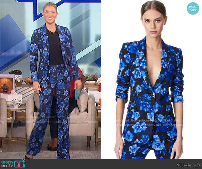 Alice + Olivia Macey Cuffed Shawl Collar Blazer worn by Amanda Kloots on The Talk