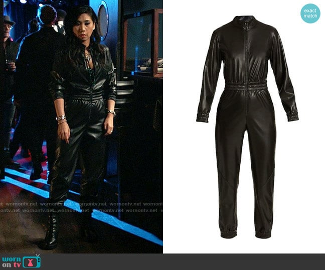 Alice + Olivia Levi Vegan Leather Jumpsuit worn by Melody Bayani (Liza Lapira) on The Equalizer