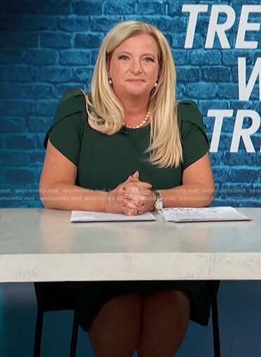 Alison Triessl’s green puff sleeve dress on Access Hollywood