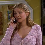 Allie’s pink ribbed cardigan and jeans on Days of our Lives